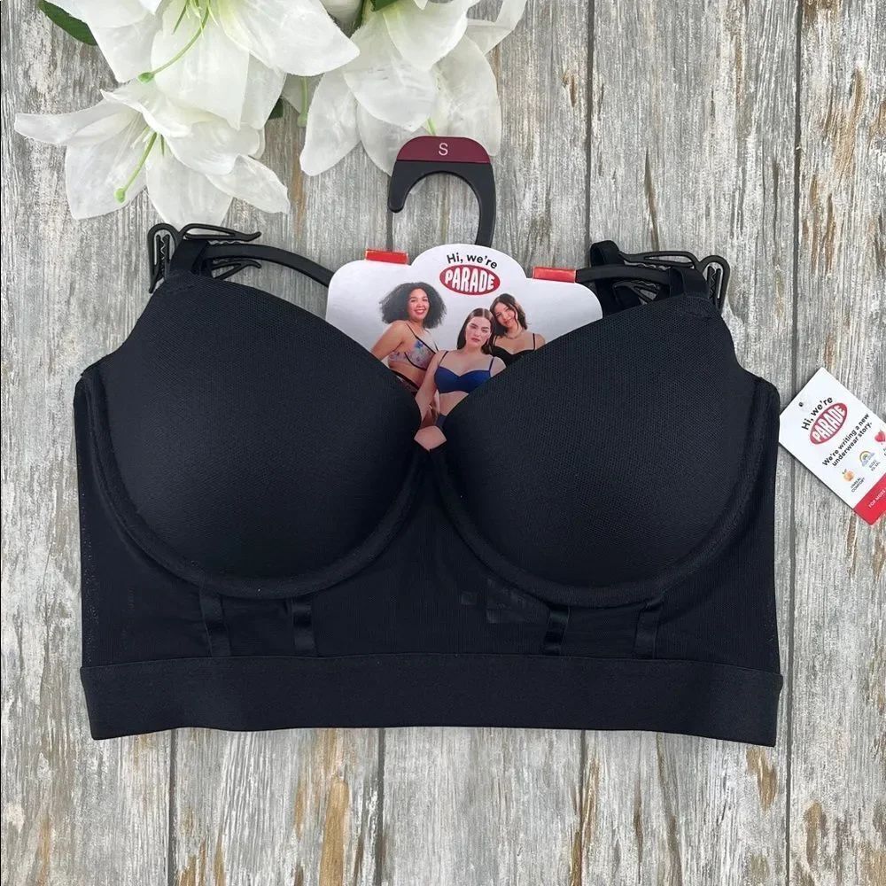 Parade Pushup Mesh Bustier Bra Black Size S